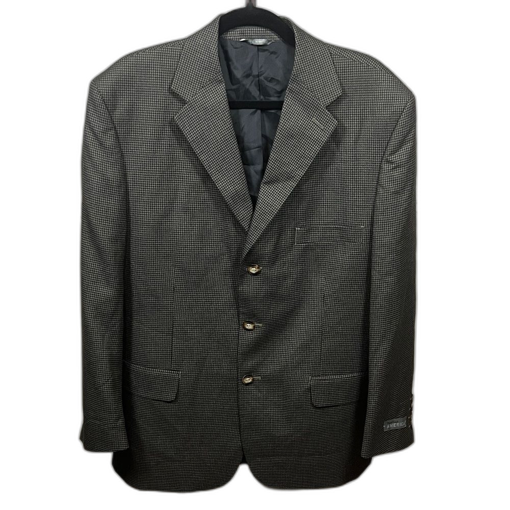 NWT Perry Ellis Charcoal Checkered Blazer